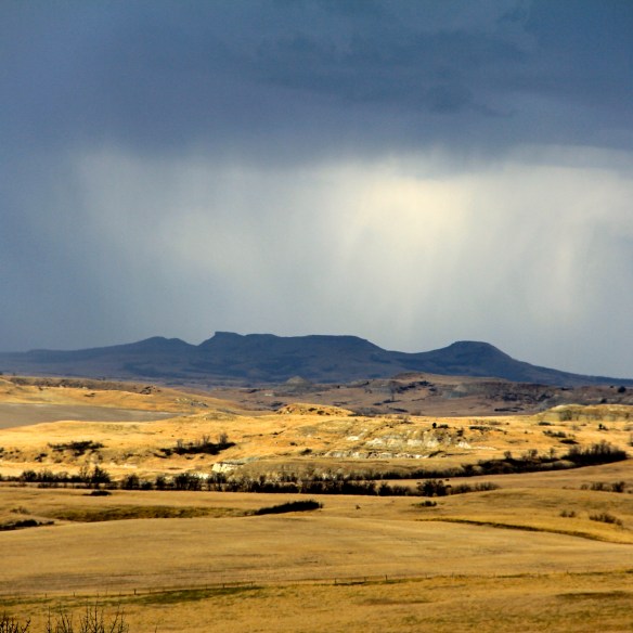 Rain on buttes